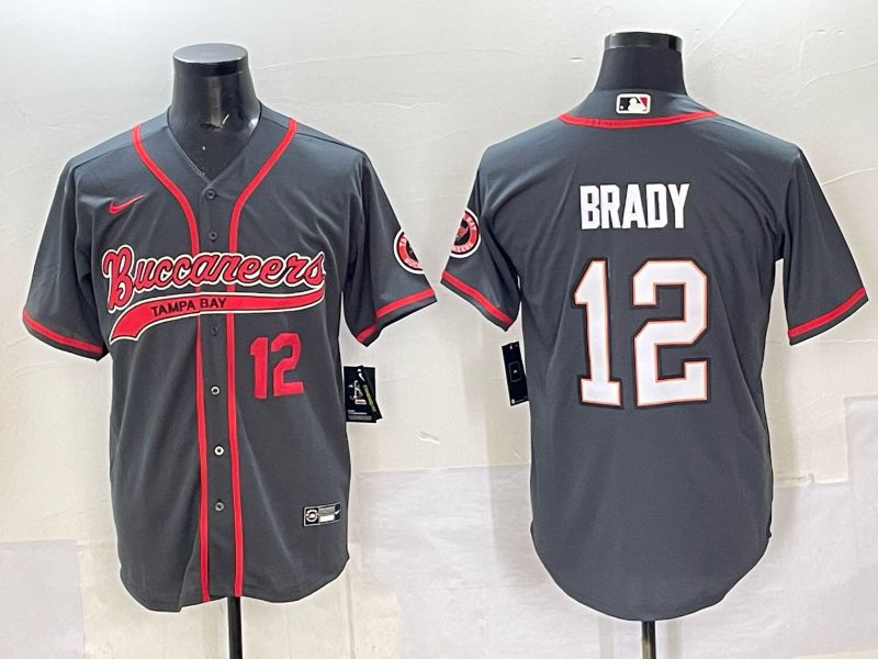 Men 2025 Tampa Bay Buccaneers #12 Brady Grey Joint Name Nike Limited NFL Jersey style 03->ncaa teams->NCAA Jersey